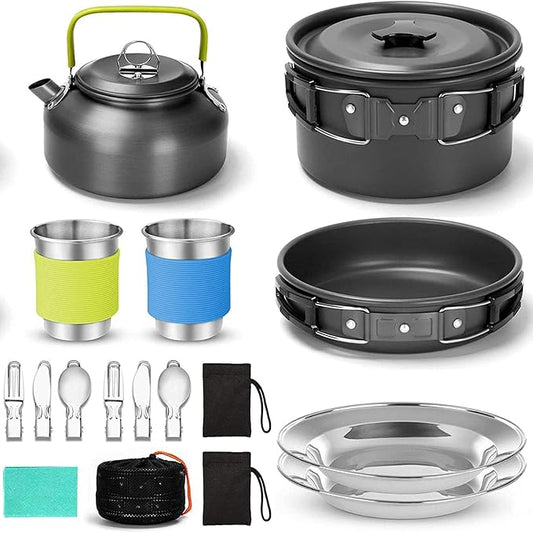 16Pcs Camping Cookware Camping Cooking Set Camping Stove Camping Pots and Pans Set Camping Gear Camp Kitchen Utensils Set