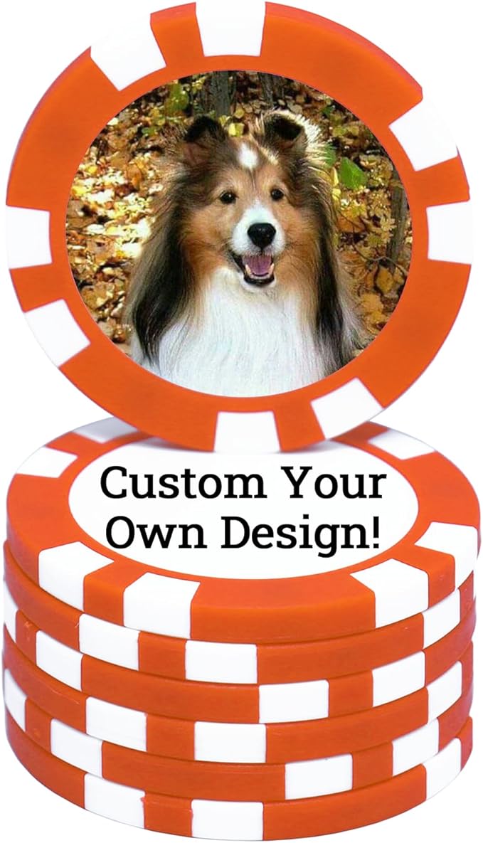 12 Grams Perfessional Customized Clay Poker Chips 30-500 PCS Personalized Casino Chips with Logo & Design 40MM Custom Casino Chips Custom Golf Ball Makers Chips(D)