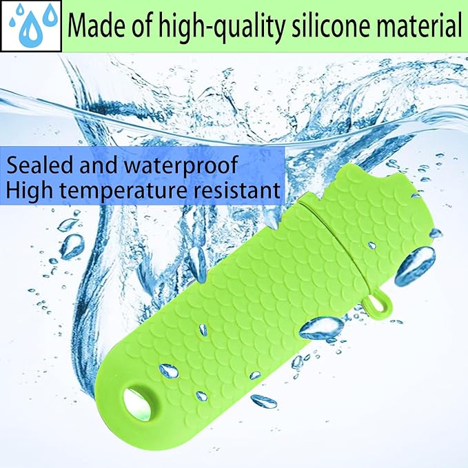 5 Pcs Waterproof Lighter Case Cover Holder for BIC Regular Lighters Sleeve Type J6 Outdoor Survival Multipurpose Seal Lighter Pouchfor Hiking and Camping (Light Green)