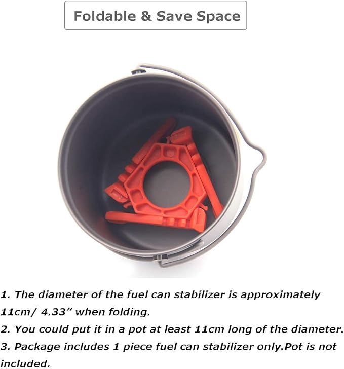 Fuel Can Stabilizer Canister Stand Gas Tank Bracket Stove Standard Bottle Shelf Tripod Folding Canister Stand (Orange)