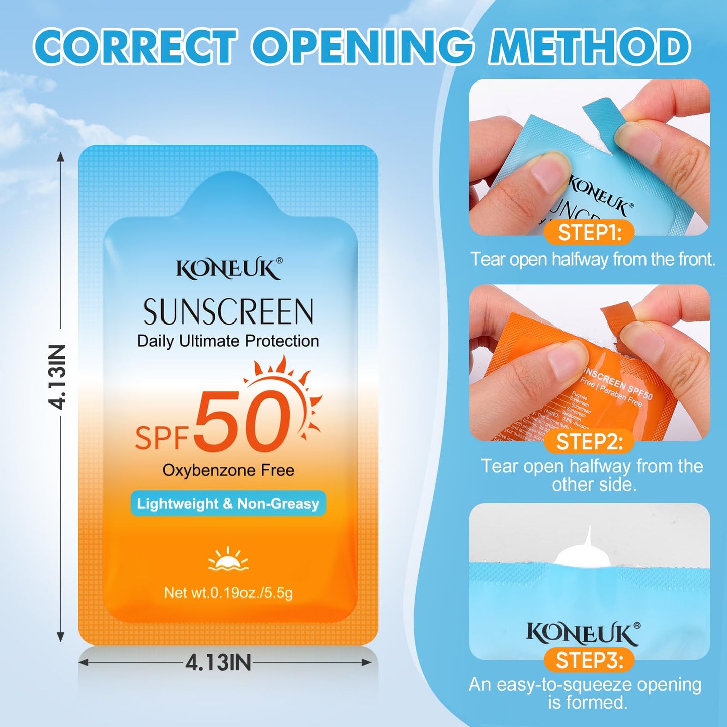 200 Pack Bulk Mini Sunscreen for Face Body, Lightweight & Non-Greasy