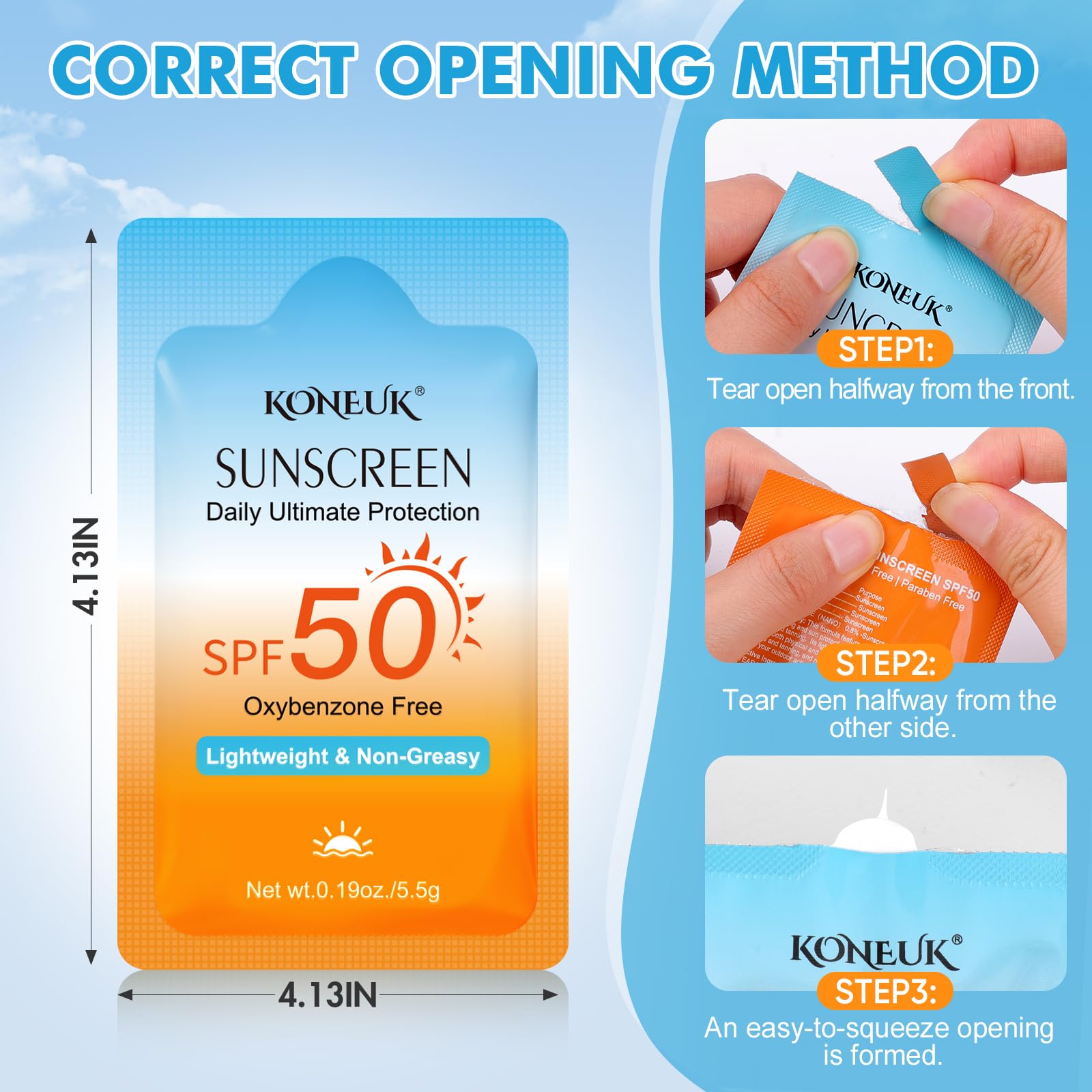 200 Pack Bulk Mini Sunscreen for Face Body, Lightweight & Non-Greasy