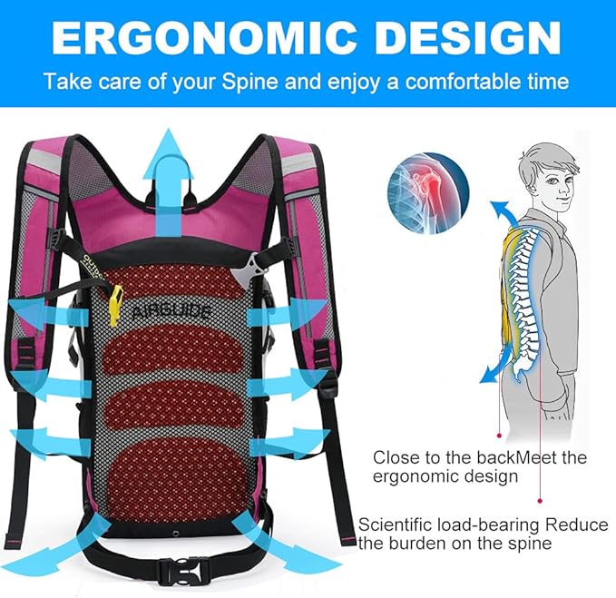 INOXTO Hydration Pack Backpackï¼?8L Hydration Pack Lightweight Water Backpack with 2L Water Bladder Bag Daypack for Hiking Running Cycling Camping Hunting for Women Men