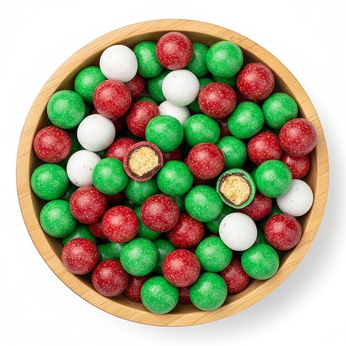NY Spice Shop Multicolor Chocolate Malt Balls Party Decorations - 8 Ounce Malted Milk Ball Candy Birthday Gifts - Chocolate Malted Milk Balls - Dark Chocolate Malt Ball Holiday Snacks