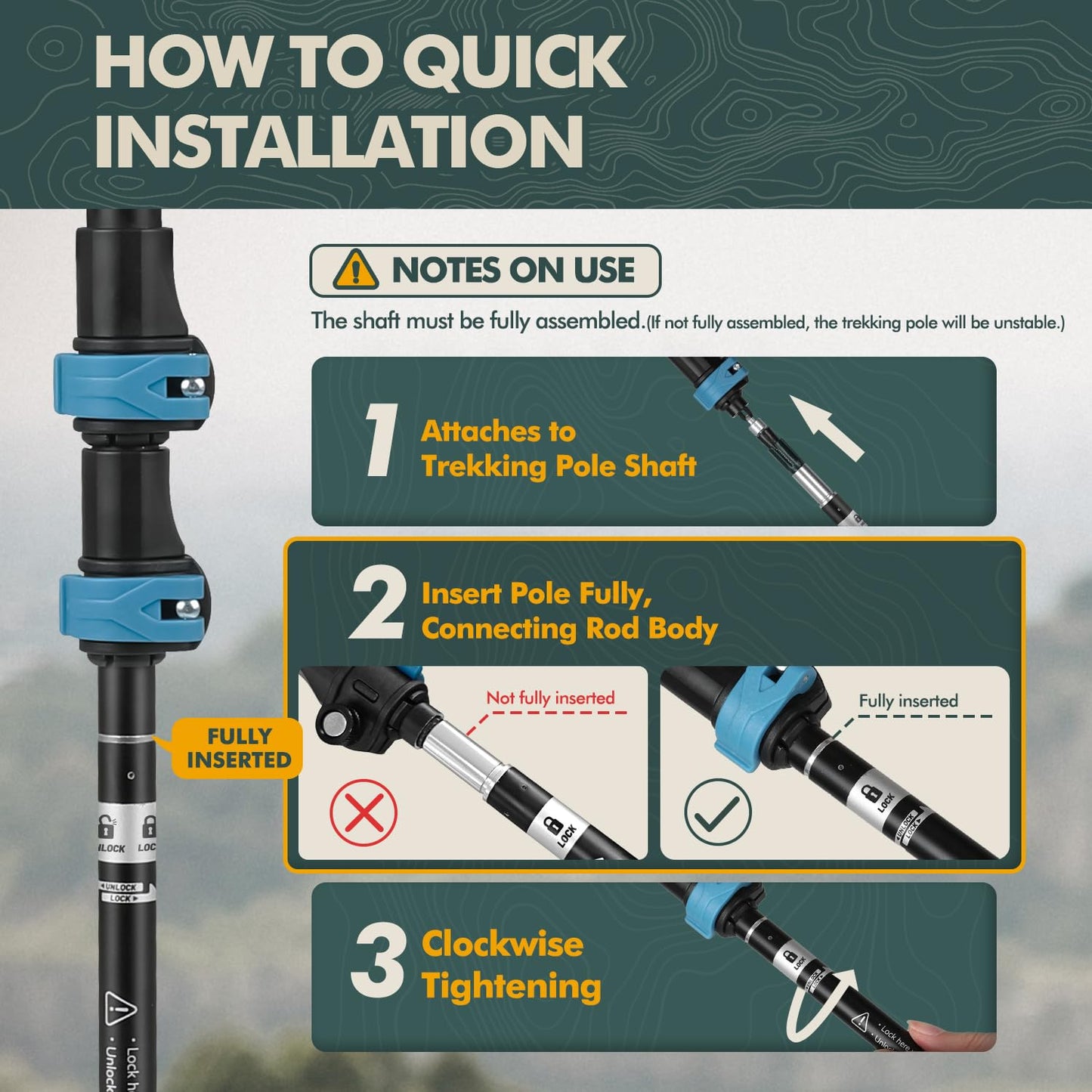GPTCAMP Collapsible Hiking Trekking Poles with Cork EVA Grips