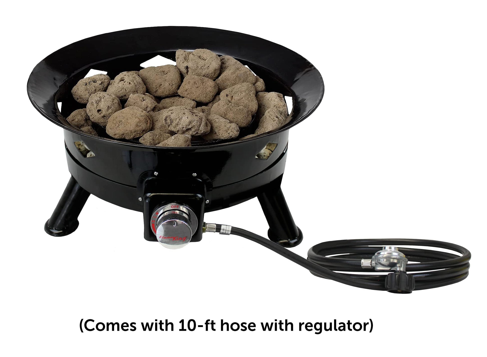 Flame King Smokeless Propane Fire Pit, 24-inch Portable Firebowl, 58K BTU with Self Igniter, Cover