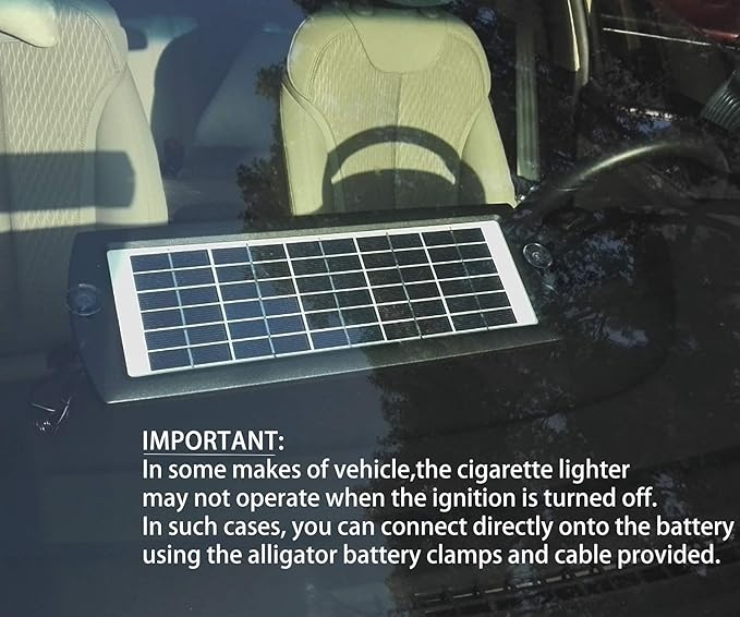 Sunway Solar Car Battery Trickle Charger & Maintainer 5W Solar Panel Power 12V Charger kit Portable