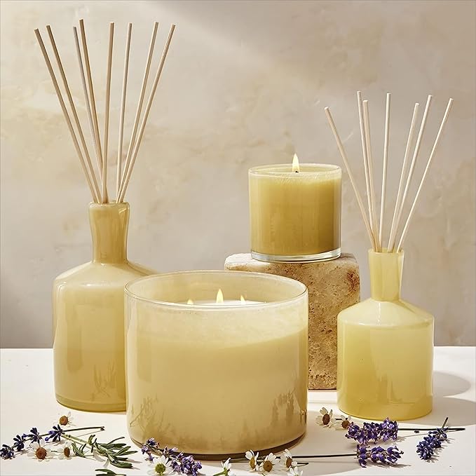 LAFCO New York Signature Candle, Chamomile Lavender - 15.5 oz, 2 Pack - 90-Hour Burn Time - Reusable, Hand Blown Glass Vessel - Made in The USA