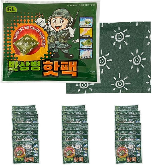 & Good Life Hand Warmers - Corporal Park's hot Pack - 15Hours Long Lasting -Made in Korea Larg Hand&Body Warmers - Natural Odorless Air Activated Warmers 30 Pcs