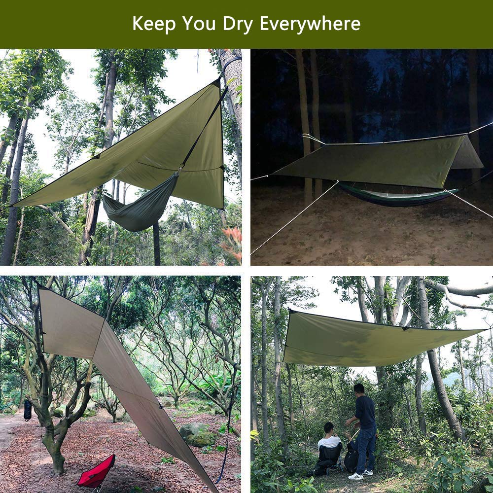 Sunyear Hammock Camping with Rain Fly Tarp and Net, Portable Camping Hammock Double Tree Hammock