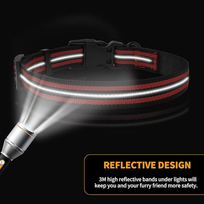 Mile High Life Reflective Dog Collar | Nylon Pet Collars wiith Buckle | Light Weight Puppy Collars | Red Dog Collars for Small Dogs (Red, X-S)
