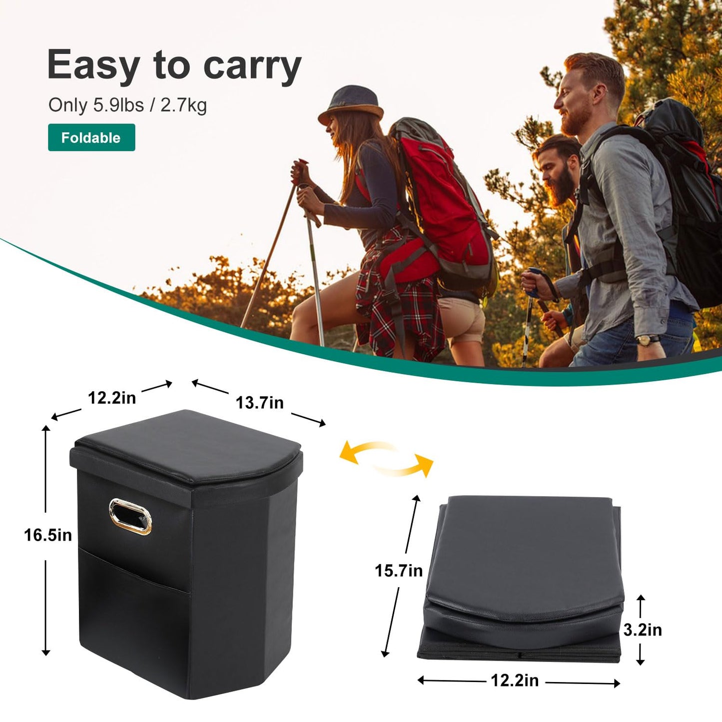 Ann Katy Upgrade XL Portable Toilet for Adults, Extra Large Camping Toilets