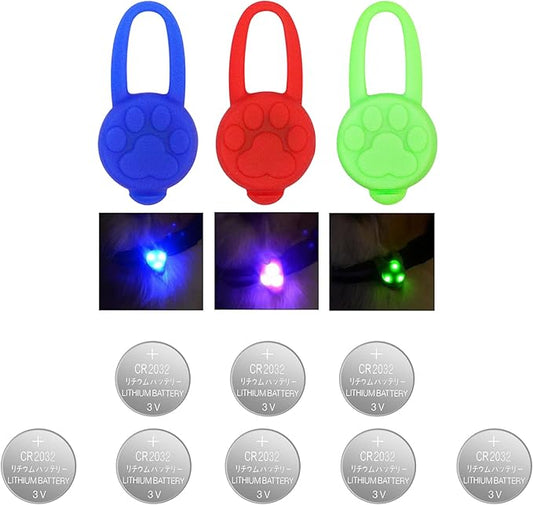Avando Dog Collar Light, Dog Lights for Might Walking Waterproof Silicon LED Dog Collar Safety Night Walking Lights for Dog and Cat - Batteries Included (3 pcs)