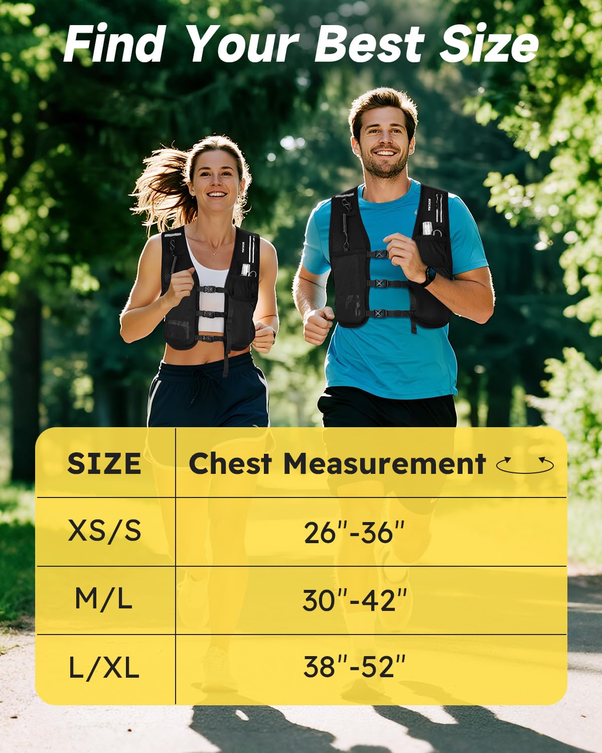MOKURA Running Vest for Women Men with 500ML Soft Flask & Phone Holder