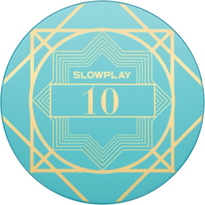 SLOWPLAY Nash Ceramic Poker Chips in Bulk, Casino Grade Ceramic 12-Gram Poker Chip for Texas Hold'em, 43mm Professional Chips Pack of 50 with Denomination of 10