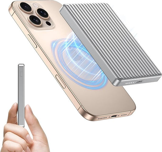Magnetic Power Bank,Ultra Slim Wireless Portable Charger 10000mAh,20W PD Magnetic Power Bank Fast Charging,USB C in&Out Powerbank for iPhone 16/15/14/13/12 Pro Max