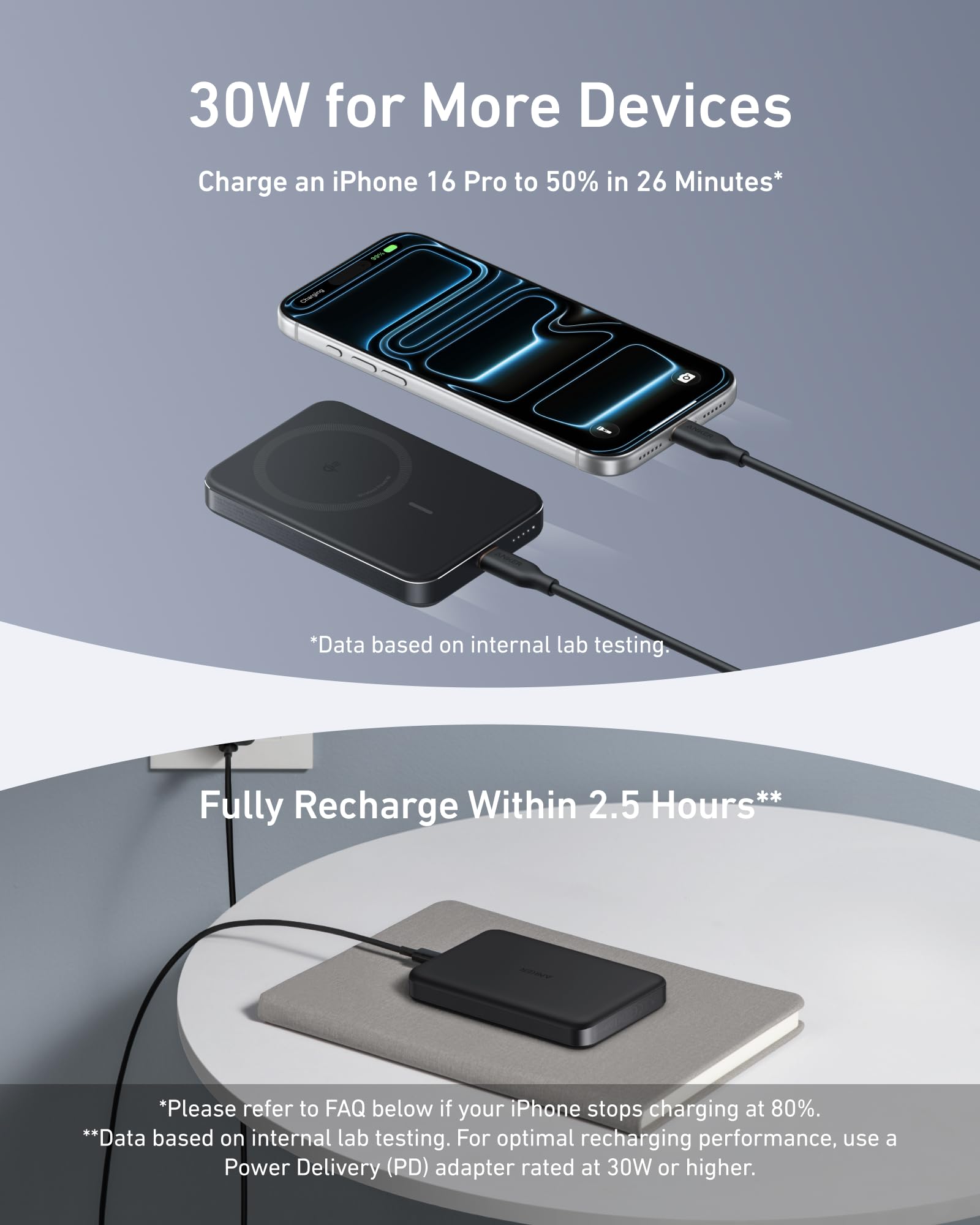 Anker MagGo Power Bank, 10,000mAh Qi2-Certified 15W Portable Charger