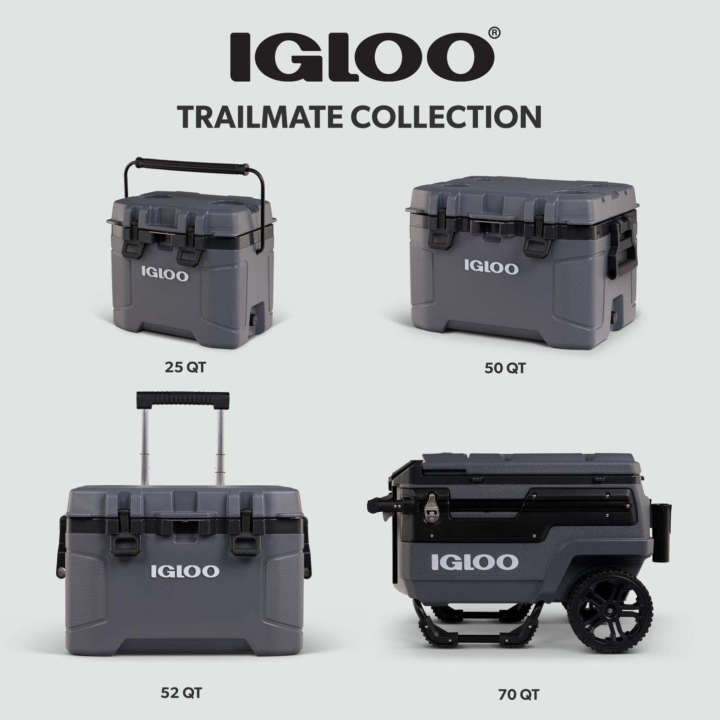 Igloo Trailmate Journey 70 Qt Cooler, Carbonite