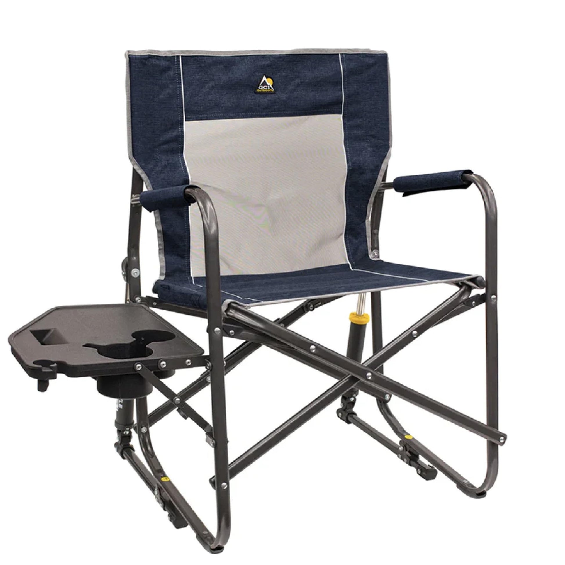 GCI OUTDOOR Freestyle Rocker with Side Table Camping Chair | Portable Folding Rocking Chair with