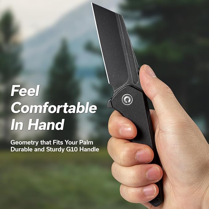 CIVIVI Pocket Knife for Men, ExOne Folding Knife with Flipper, 2.94" Nitro-V Reverse Tanto Blade G10 Handle for Perfect EDC Gift C23036-1