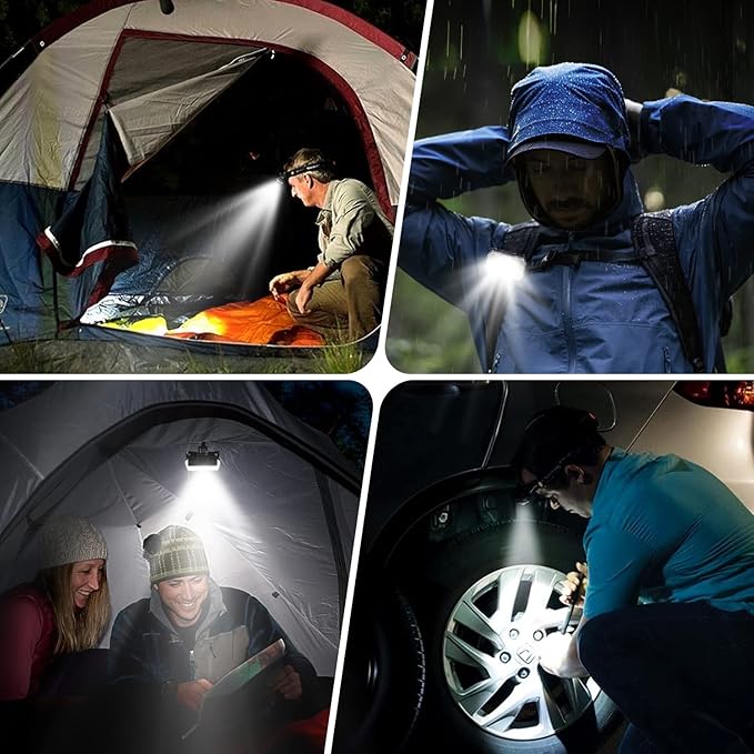 Lsnisni Headlamp Rechargeable 2 Pack, 2000 Lumen Ultra-Light Bright LED Head Lamp with White Red Light, 10 Modes, Motion Sensor, Hook, Waterproof Forehead Flashlight for Camping Hiking Cycling