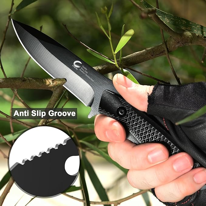 Survival Knife, Fixed Blade Knife with Sheath for Beginners, EDC 4-Inch High Grade Stainless Steel Small Knife, Good for Carving, Camping, Fishing, Survival, Outdoor