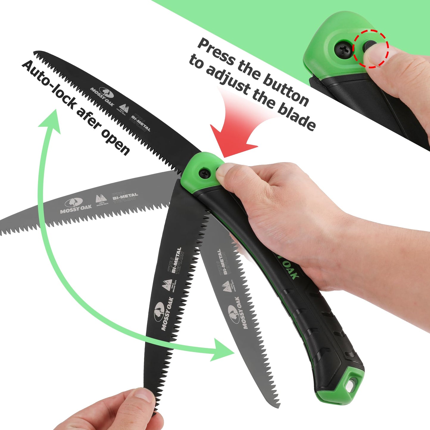 MOSSY OAK Folding Saw, 7 Inch Hand Saw with Pouch