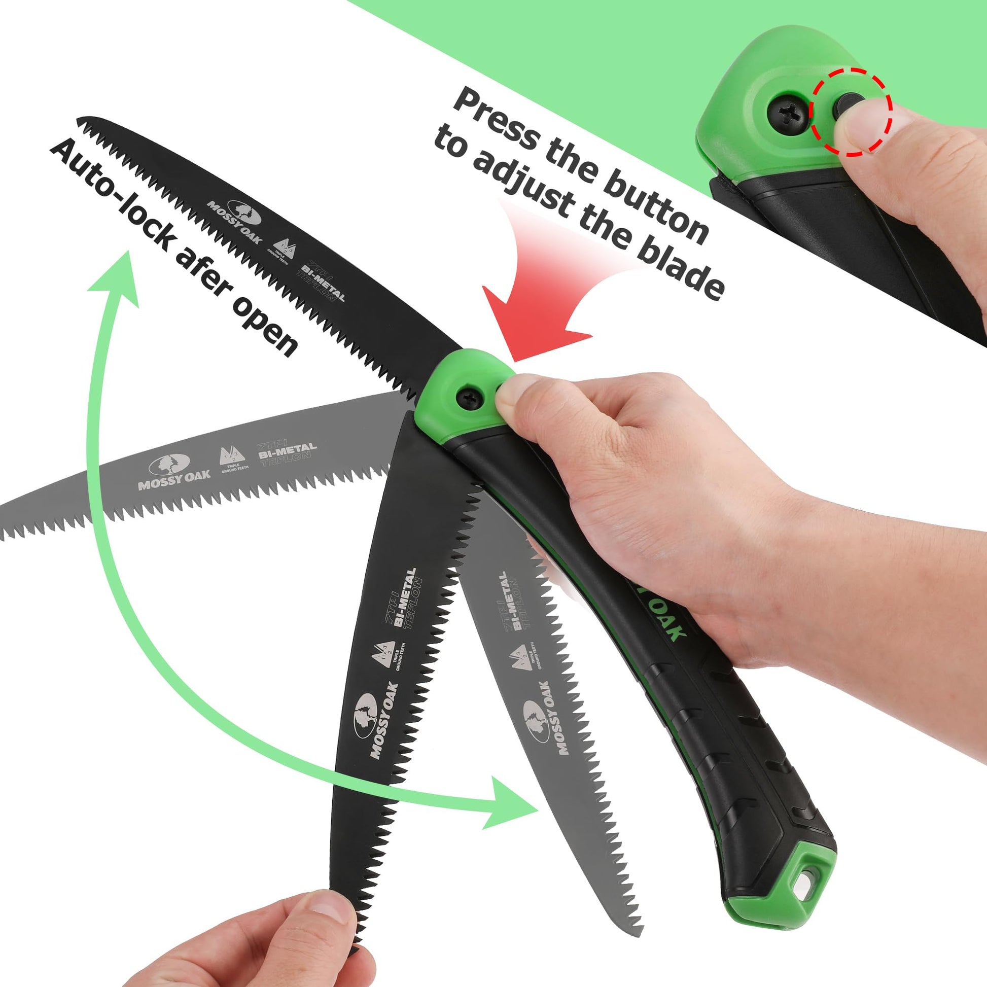 MOSSY OAK Folding Saw, 7 Inch Hand Saw with Pouch
