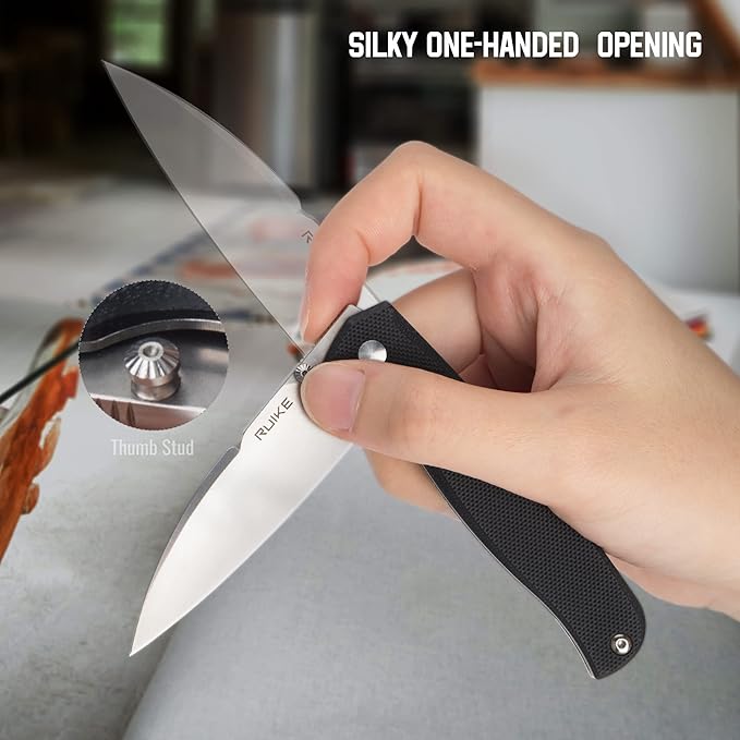 EDC Folding Small Pocket knife for men, women, 14C28N,Liner Lock,G10 Lightweight Handle, Cold Stainless Steel,Camping Tactical Knives Belt Clip, Flipper Microtech Elemental Survival Hiking Hunting Gadgets Gear Tool Dad Father Gift,Ruike P662