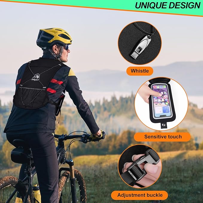 Running Vest for Women Men, Lightweight (194g/8 Bags) Hydration Backpack Phone Holder Vest for Hiking Trail Cycling Race Marathon Running Essentials