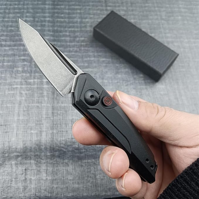 Mini Pocket Folding Knife 1.81 Inch Drop Point Blade Aluminum Handle Box Opener,Camping EDC Tool