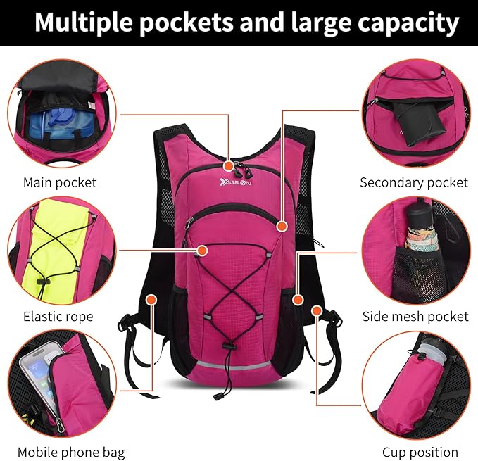 15L Small Hiking Backpack Lightweight Hydration Backpack for Men Women, Warterproof Hiking Daypack for Travel Cycling