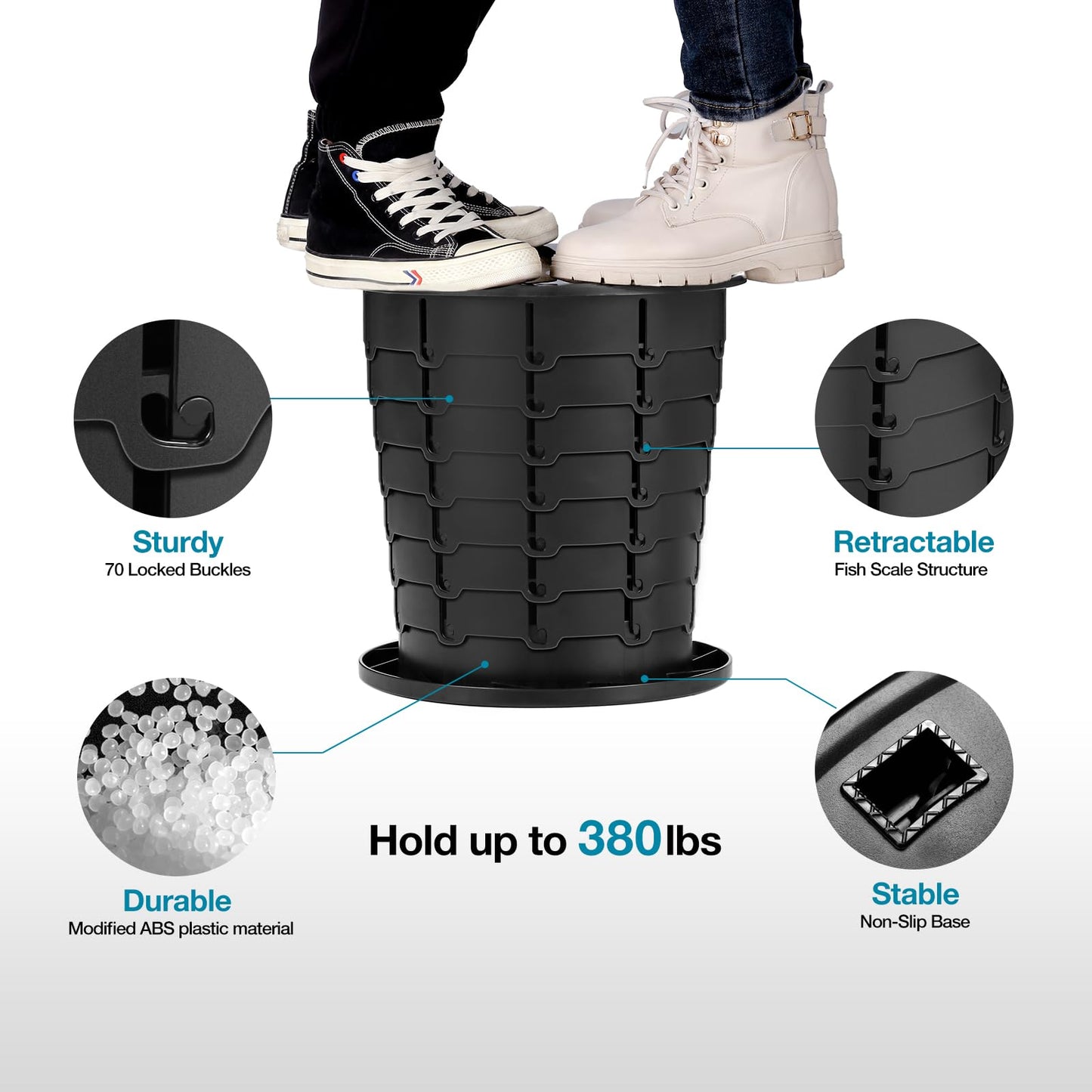 TRIPTIPS Upgrade Retractable Portable Toilet Travel Toilet Adjustable Height Camping Toilet