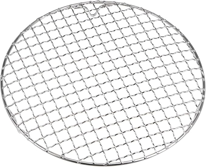 HARFINGTON Round Cooking Rack 9-inch 201 Stainless Steel Cross Wire Barbecue Grill Net with 20mm Legs for Cooking Baking Steaming BBQ
