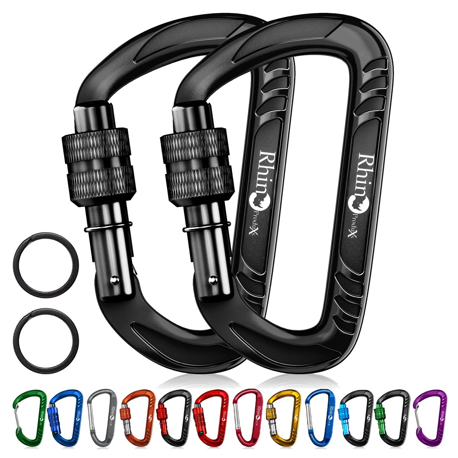 Rhino Produxs 12kN (2697 lbs) Heavy Duty Carabiner Clips