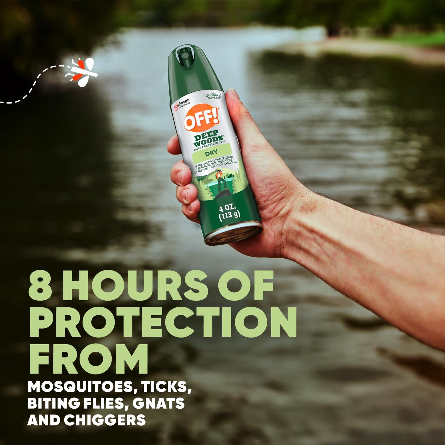 OFF! Deep Woods Insect Repellent Aerosol, Dry, Non-Greasy Formula, Bug Spray with Long Lasting