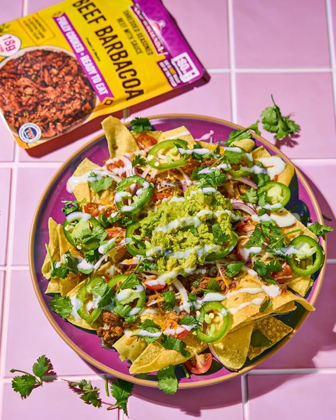 Old Hacienda Beef Barbacoa, | 100% Shredded Seasoned Beef with Sauce | Fully Cooked & Ready to Eat | 18g Protein | No Preservatives, Artificial Flavors or Colors | BPA Free Pouch | Pack of 6 - 8 oz