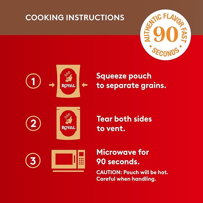 Royal Basmati Brown Rice with Quinoa and Garlic - Ready to Heat Basmati Rice - (6 Pack) 8.5 oz Microwaveable Pouch