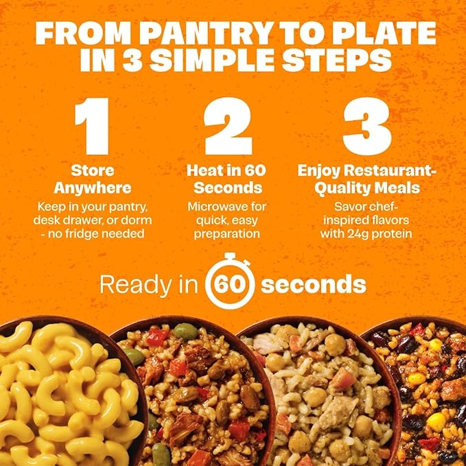 Born Simple Ready to Eat Meals, Variety Pack |Includes Chipotle, Teriyaki, Thai Chicken & Ultimate Mac and Cheese|IMPROVED RECIPE - High Protein, Prepared Meal, Microwavable Entree, 11 oz (Pack of 4)