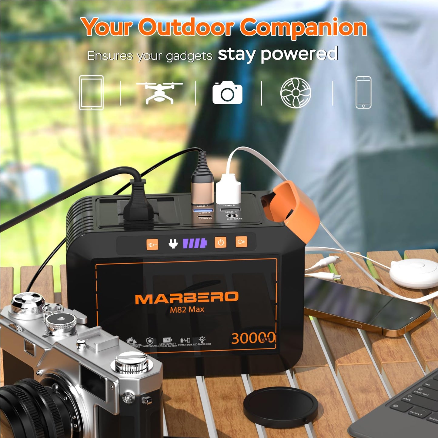 MARBERO 111Wh Solar Generator with Panels Included Solar Panel Kit 30W