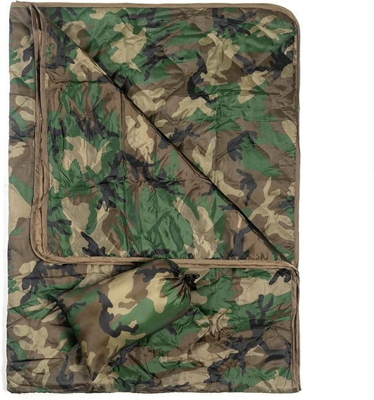 Poncho Liner Military Insulation Outdoor Camping Blanket for Travel, Beach, Grass, Picnic, Car Emergency, Outdoor, Survival