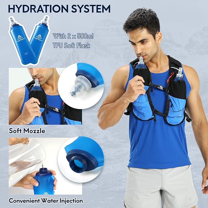 Haimont Running Hydration Vest, 5L Lightweight Runner Vest Pack for Women Men, Trail Running