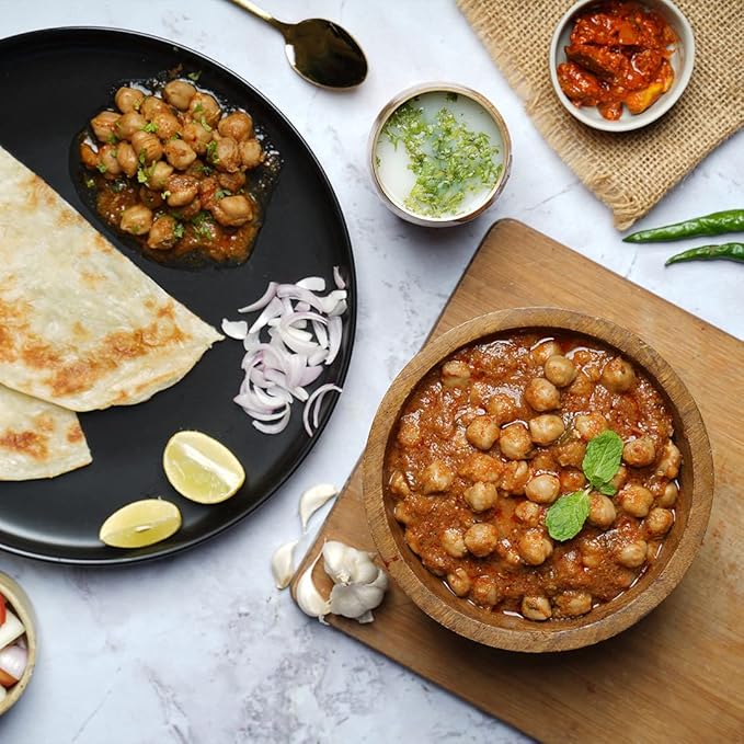 Ashoka Indian Entrees 1932, Vegan Savory Chickpeas, All-Natural, Heat & Serve Instant Meals, Punjabi Choley, Kosher Certified, Travel Friendly, Gluten-Free, and with No Preservatives, Pack of 1