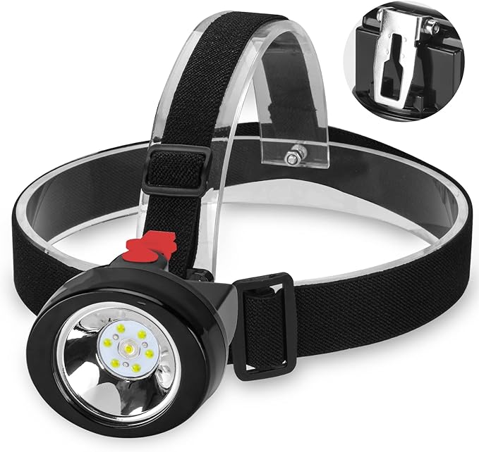 Rechargeable LED Mining Headlamp, Waterproof & Explosion-Proof Miner Light, High Brightness Cap Lamp for Underground Mining, Coon Hunting, Camping, Hiking, Fishing, Outdoor Work