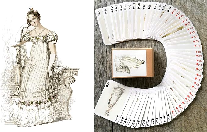 Victorian Fashion Playing Cards (Poker Deck 54 Cards All Different) Vintage Fashion Lady XIX Century Posters