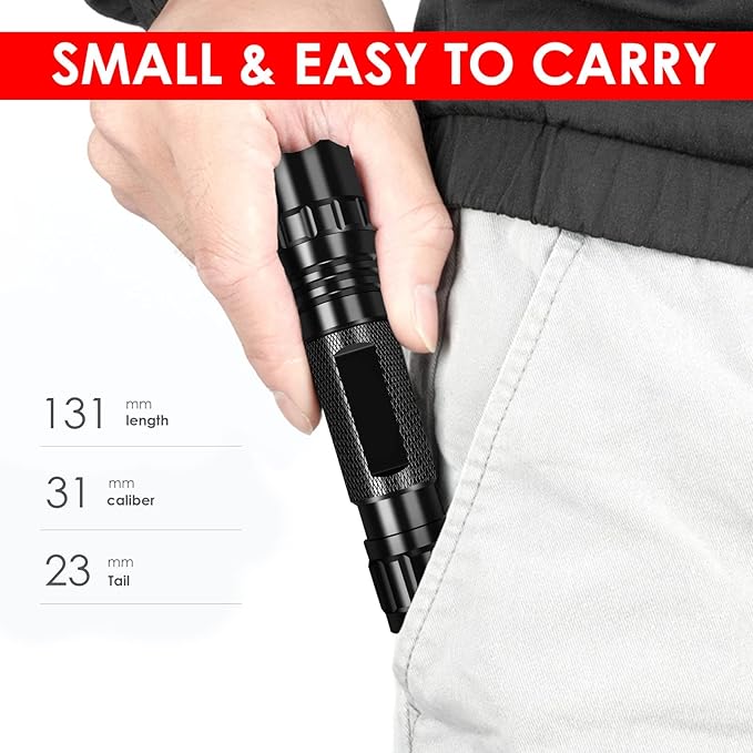 WINDFIRE Flashlights 1200 Lumens Tactical LED Flashlight 1 Mode High Powered Handheld Torch Water Resistant Portable with Holster Duty Belt Holder (Battery Not Included)