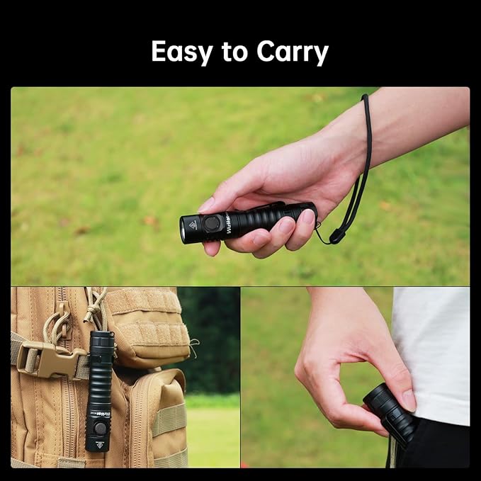 Wurkkos FC11C Led Flashlight Rechargeable High Lumen 1200, Small Powerful Flashlight USB C, Super Bright EDC Flashlight IP68 Waterproof, 155Meters Beam Distance, 90 High CRI (5000K)