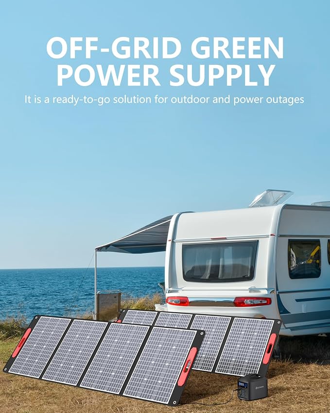 ELECAENTA 300W Solar Panel, 25% High Efficiency (Upgraded Version), Ultra Lightweight, Flexible and Foldable ETFE Portable Solar Charger for Power Station Generator Outdoors RV Camping Off Grid