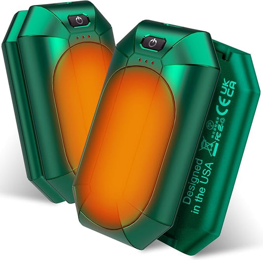 AI Hand Warmers Rechargeable 2 Pack, Portable Electric Rechargeable Hand Warmer, 20Hrs Long Heating Electric Hand Warmer, Gifts for Women, Men, Raynauds, Pain Relief，Camping,Golf,Outdoors,Indoor