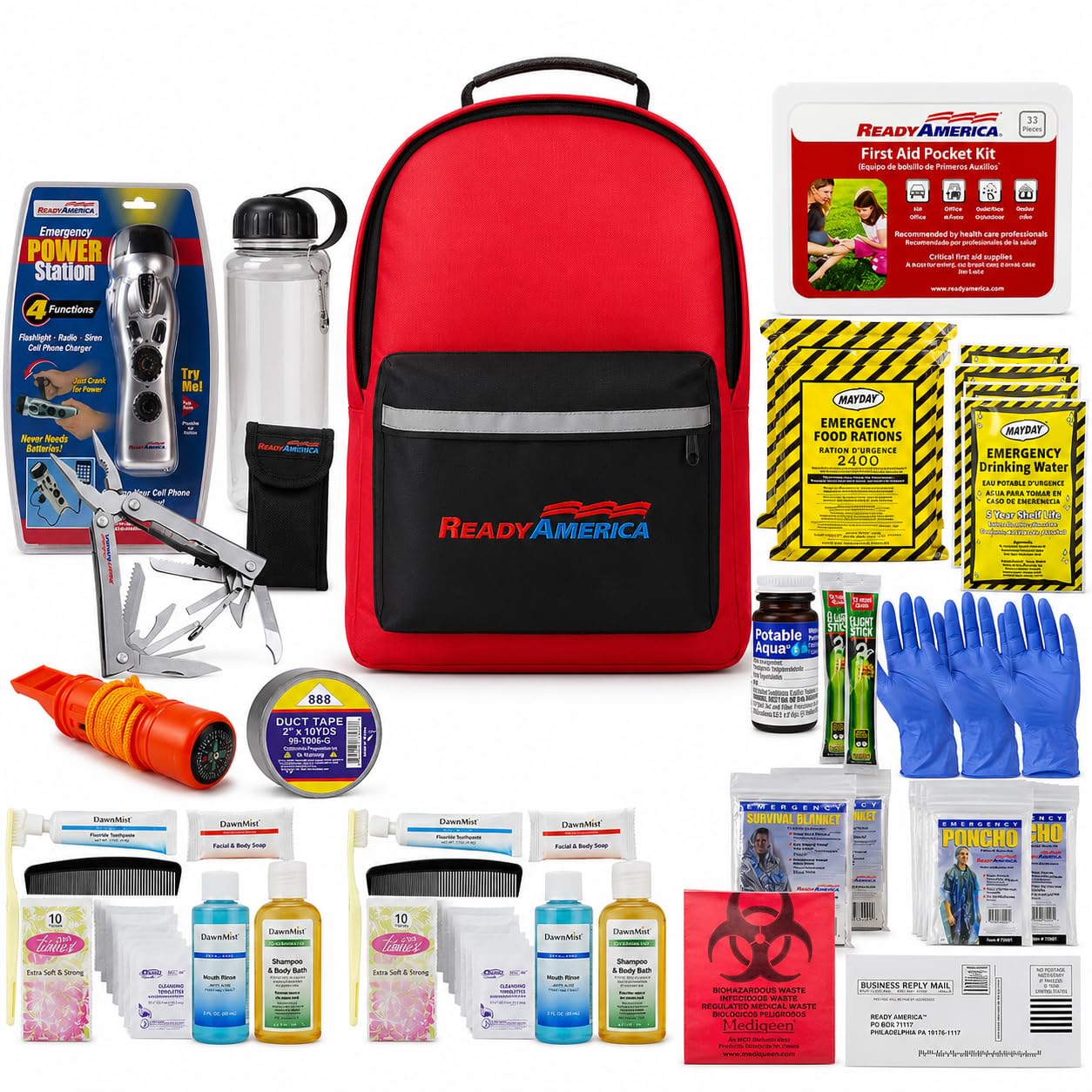 Ready America 70285, 2-Person 3-Day Deluxe Emergency Backpack